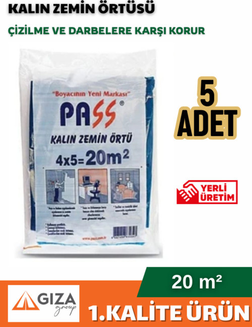 5 Adet Kalın Zemin Örtüsü Branda Mavi 20m2