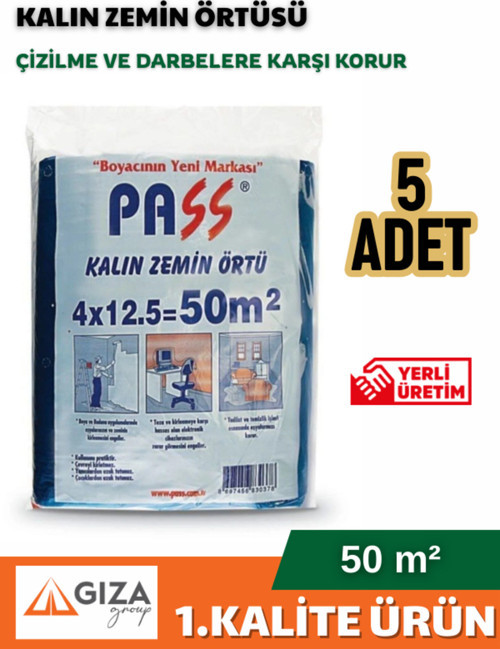 5 Adet Kalın Zemin Örtüsü Branda Mavi 50m2