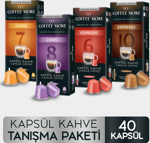 Coffee More Kapsül Tanışma Paketi 40 Kapsül