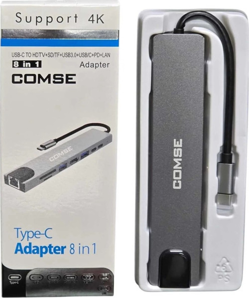 Macbook Pro Air Uyumlu USB Type-C 8 Hub Dönüştürücü Çevirici Çoklayıcı USB Hdmı Micro Sd 8 Girişli