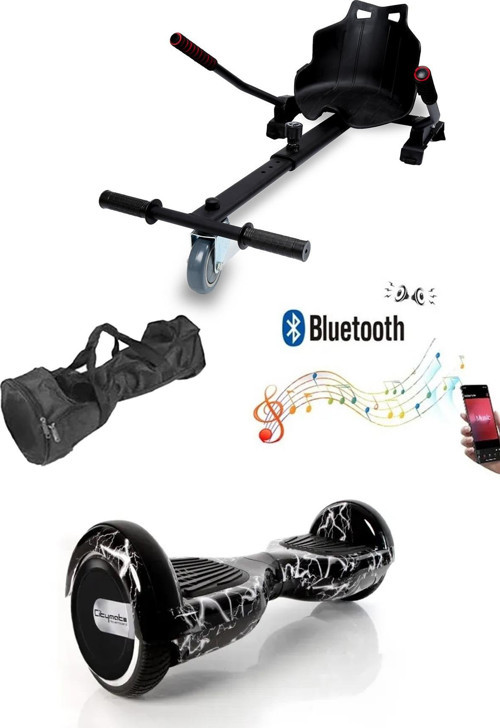 Elektrikli Kaykay Hoverboard Akıllı Denge 6.5 Inch + HoverKart + Çanta EXTREM PAKET D02