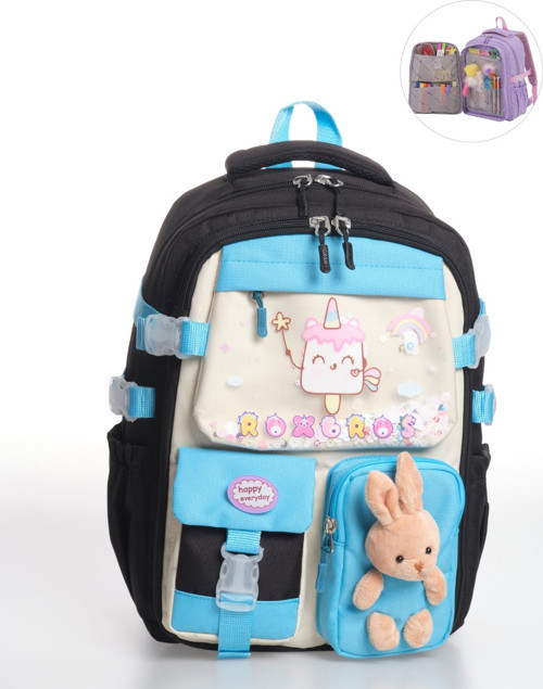 Kore Kawaii Tarzı Dondurma Desenli Çok Bölmeli Ilkokul Sırt Çantası, Kız Çocuk Okul Çantası