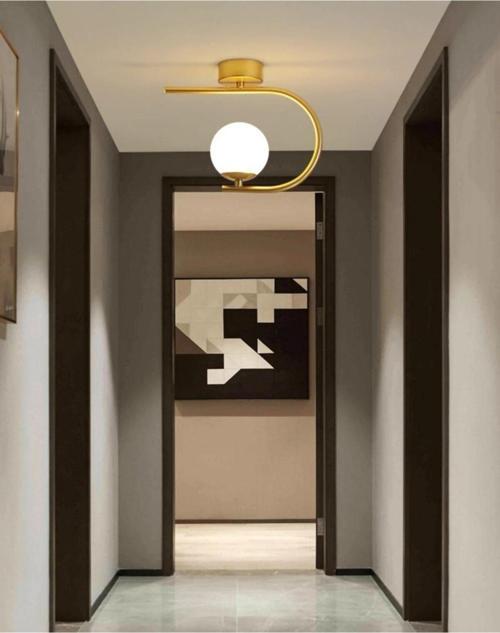 Alin Model Modern Metal Tekli Plafonyer Gold Siyah Avize