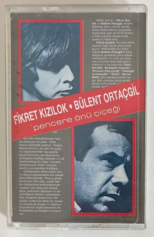 Fikret Kızılok - Bülent Ortaçgil Pencere Önü Çiçeği Kaset (Orjinal Dönem Baskı)