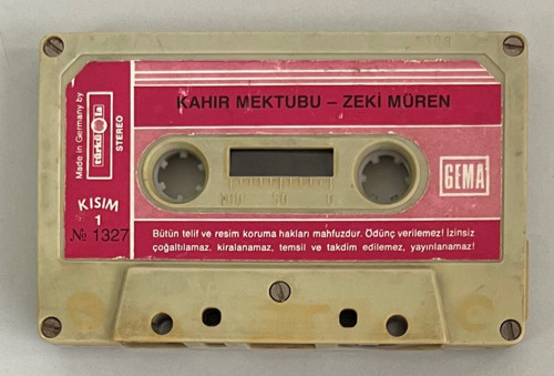 Zeki Müren Kahır Mektubu Türküola Alman Baskı Kaset (Kartonetsiz Sadece Kaset Dönem Alman Baskı)