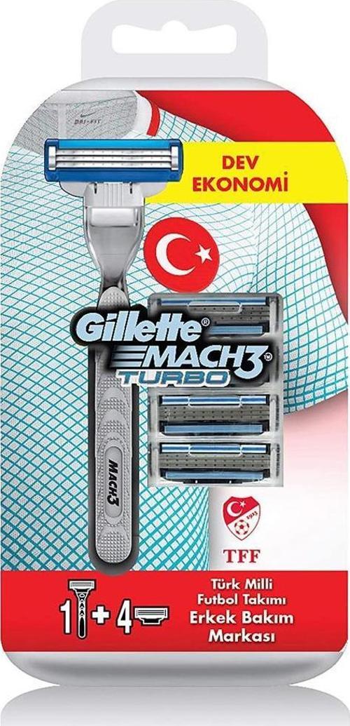 Mach3 Turbo Tıraş Makinesi + 5 Yedek Bıçak Hediyeli Tıraş Bıçağı