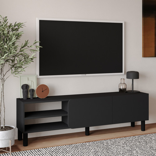 River 150 cm Modern TV Sehpası – Kapaklı ve Raflı Tasarım