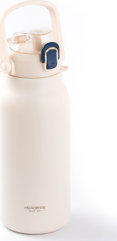 Okadı Uzun Askılı Beyaz Paslanmaz Çelik Pipetli Termos 1.8L