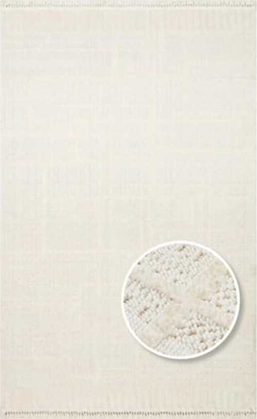 Joy 03 White Modern Makine Halısı