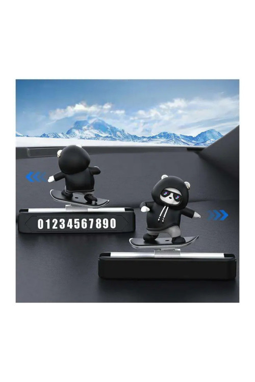 Hareketli Kayan Figür Kaykay Numaratör Oto Araç Kaykay Numaratör Torpido Üstü Numaralık Siyah