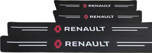 Kırmızı Renault Logolu Karbon Kapı Eşiği Koruyucu Bant Folyo 4'Lü Set