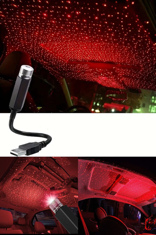 Usb Kırmızı Yıldız Tavan Lazer Işık – Araba, Oda Ve Parti Dekorasyon Gece Lambası