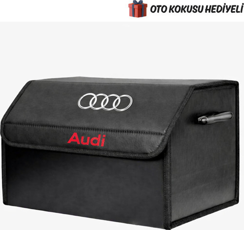 Audi Marka Logolu Oto Bagaj Organizer Çanta Oto Bagaj Çantası 2 Bölmeli Suni Deri