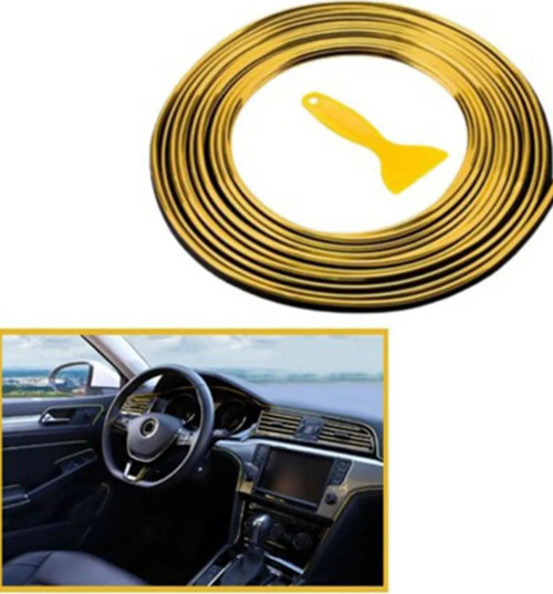 Trim Fitili Oto Geçmeli Gold Trim Fitili Süs 5 Metre Nikelajlı