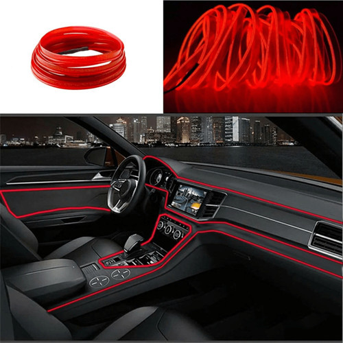 Araç İçi Neon Aydınlatma Led Göğüs Torpido Ledi Neon İp Led Kırmızı 2 Metre