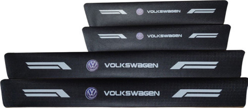 Volkswagen Logolu Karbon Kapı Eşiği Koruyucu Bant Folyo 4'Lü Set