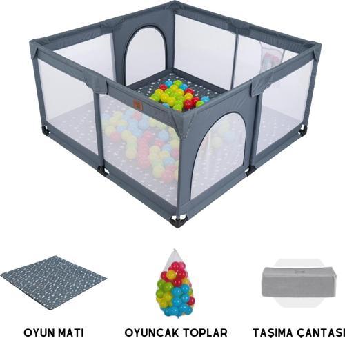 Playard Güvenli Bebek Ve Çocuk Oyun Alanı Oyun Parkı 125x125 Oyun Matı Ve Topları