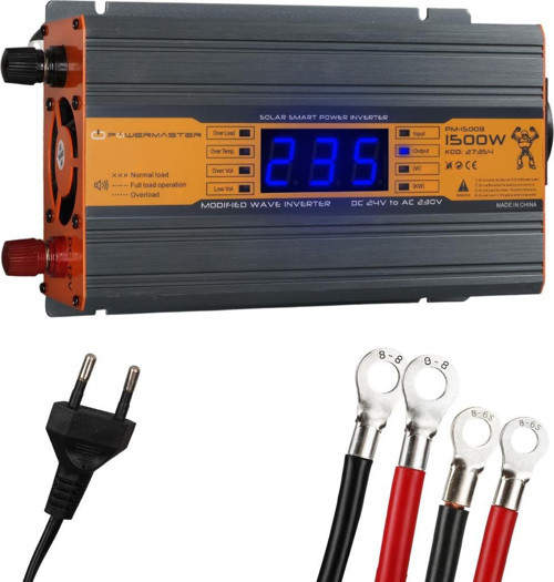 PM-1500B 24 Volt 1500 Watt LED Ekranlı Power Inverter