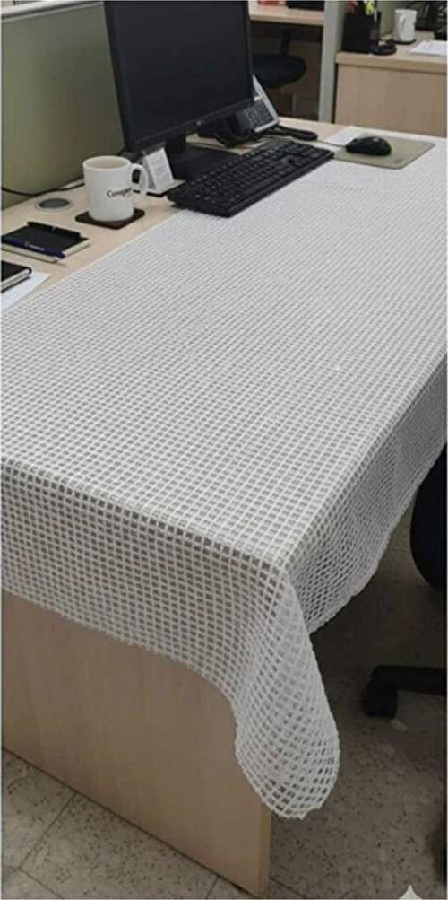 İp Desenli Masa Örtüsü Kaliteli Hasır 140 X 250 CM Şeffaf Masa Örtüsü Şeffaf Pvc