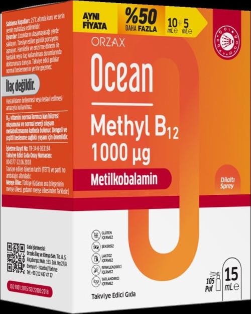 OCEAN METHYL B12 1000MCG 10+5ML %50 FAZLA 850081345244