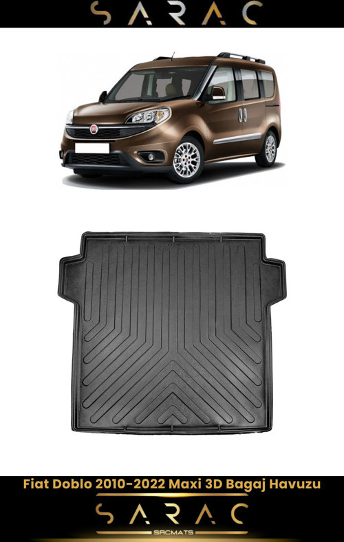 Fiat Doblo Combi Maxi 2015 Model Araca Özel 3D Bagaj Havuzu