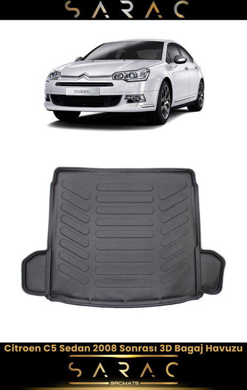 Citroen C5 2008 Model Araca Özel 3D Bagaj Havuzu