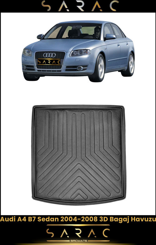 Audi A4 Sedan 2007 Model Araca Özel 3D Bagaj Havuzu