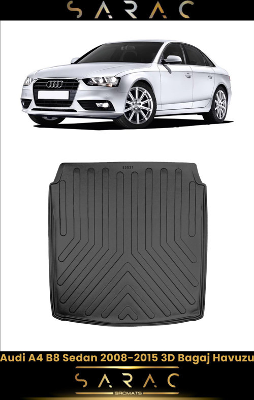 Audi A4 Sedan 2012 Model Araca Özel 3D Bagaj Havuzu