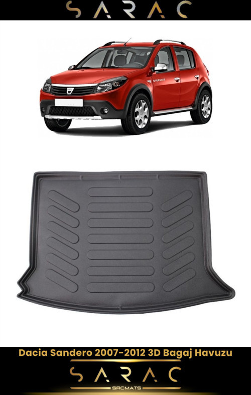 Dacia Sandero 2010 Model Araca Özel 3D Bagaj Havuzu