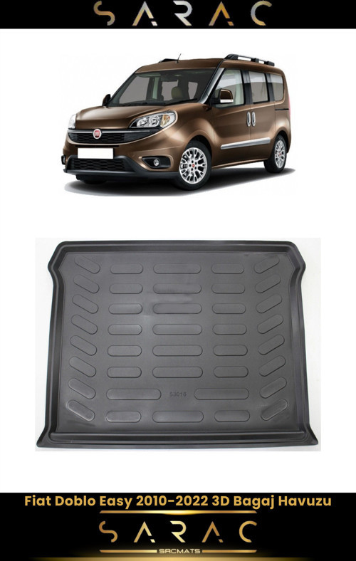 Fiat Doblo Easy 2020 Model Araca Özel 3D Bagaj Havuzu