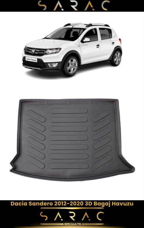 Dacia Sandero 2017 Model Araca Özel 3D Bagaj Havuzu