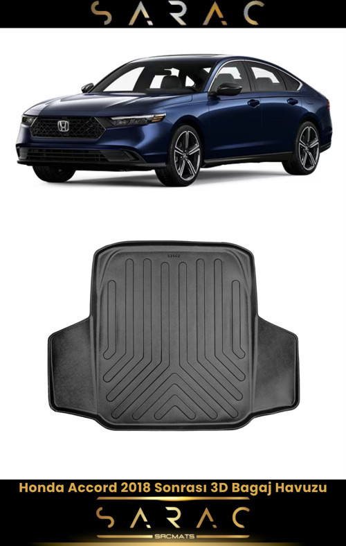 Honda Accord 2023 Model Araca Özel 3D Bagaj Havuzu