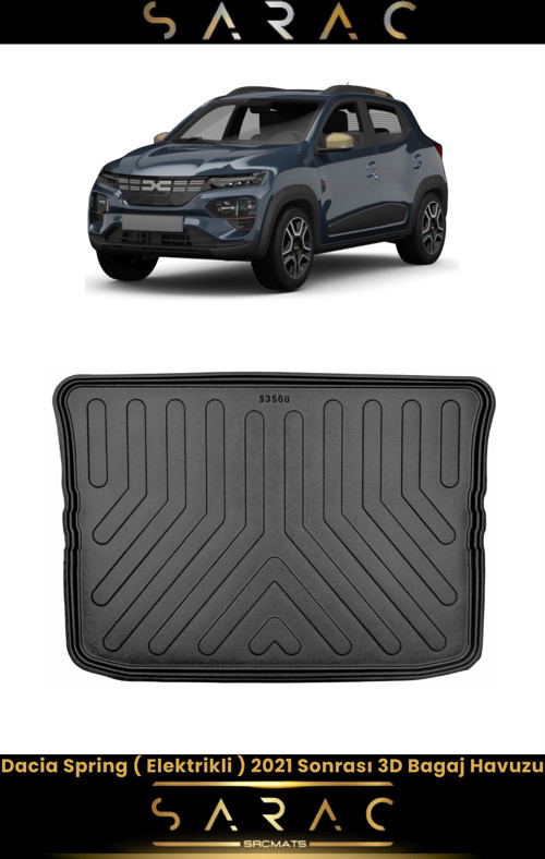 Dacia Spring Elektrikli 2024 Model Araca Özel 3D Bagaj Havuzu