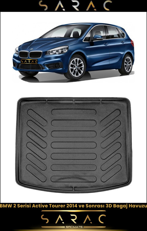 Bmw 2 Serisi F45 Active Tourer 2017 Model Araca Özel 3D Bagaj Havuzu