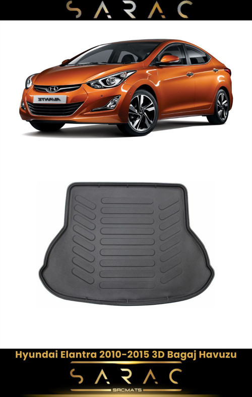 Hyundai Elantra 2013 Model Araca Özel 3D Bagaj Havuzu