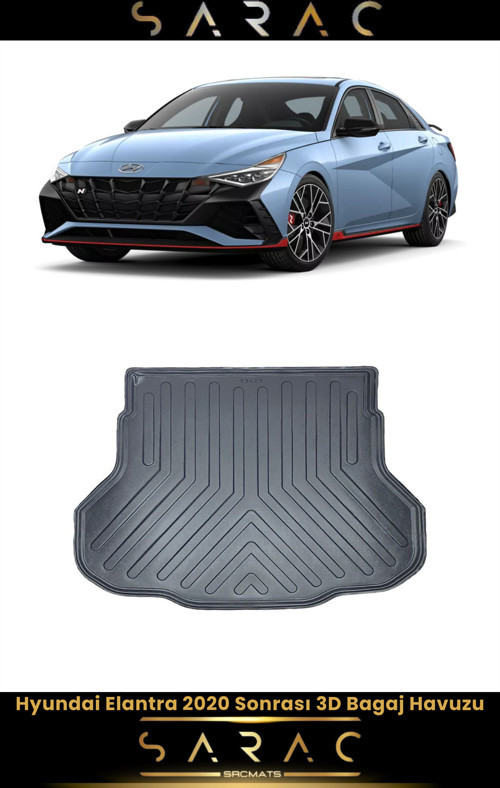 Hyundai Elantra 2020 Model(Yeni Kasa) Araca Özel 3D Bagaj Havuzu