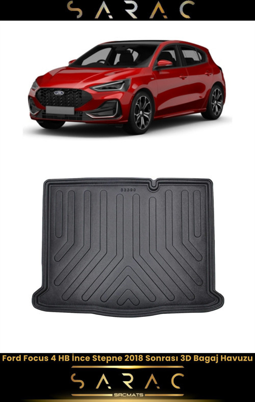 Ford Focus Hb 2023 Model Ince Stepneli Araca Özel 3D Bagaj Havuzu