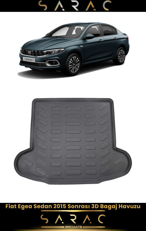 Fiat Egea Sedan 2020 Model Araca Özel 3D Bagaj Havuzu