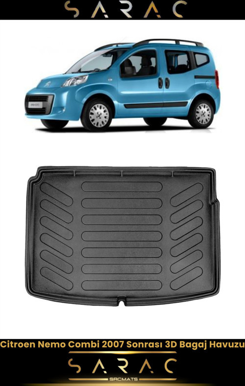 Citroen Nemo 2016 Model Araca Özel 3D Bagaj Havuzu