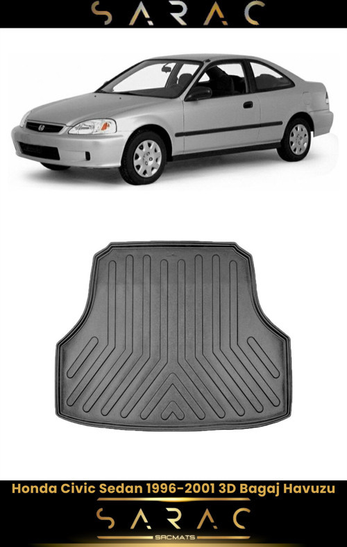 Honda Civic Sedan 2001 Model(Eski Kasa) Araca Özel 3D Bagaj Havuzu