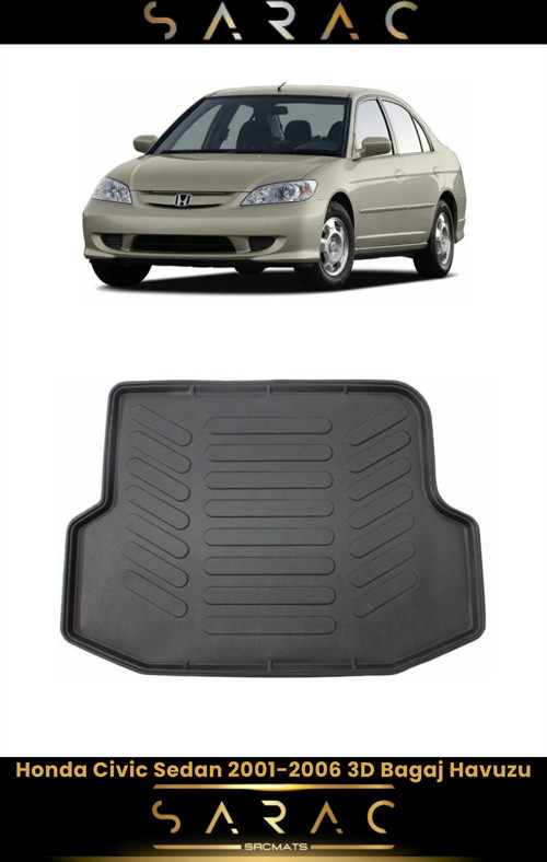 Honda Civic Sedan 2004 Model Araca Özel 3D Bagaj Havuzu