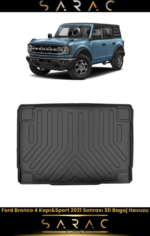 Ford Bronco Sport Halı Zeminli 2024 Model Araca Özel 3D Bagaj Havuzu