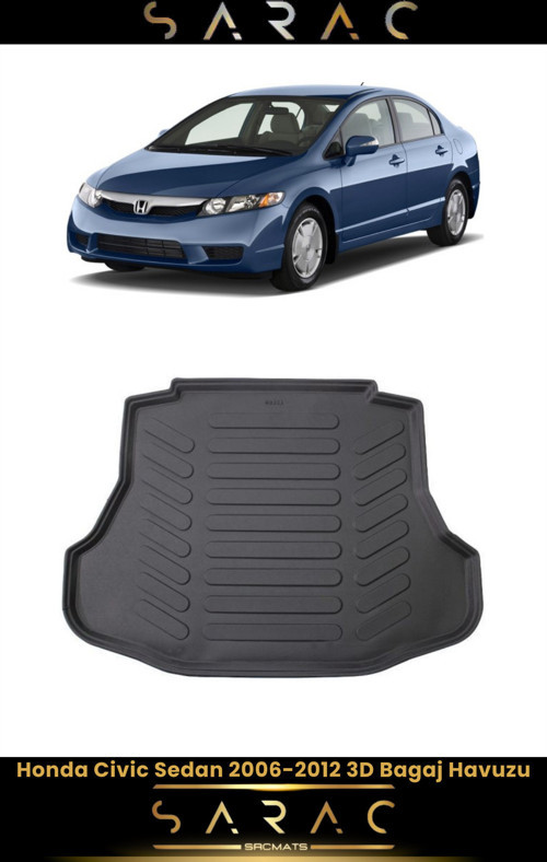Honda Civic Sedan 2010 Model Araca Özel 3D Bagaj Havuzu