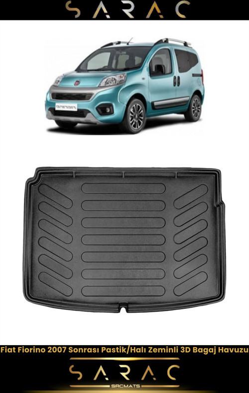 Fiat Fiorino 2014 Model Halı Zeminli Araca Özel 3D Bagaj Havuzu