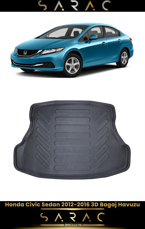 Honda Civic Sedan 2015 Model Araca Özel 3D Bagaj Havuzu