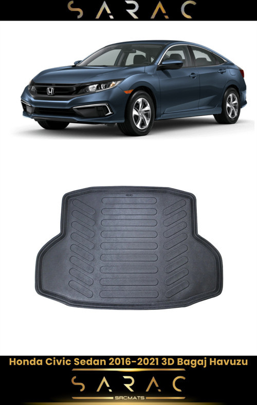 Honda Civic Sedan 2021 Model(Eski Kasa) Araca Özel 3D Bagaj Havuzu