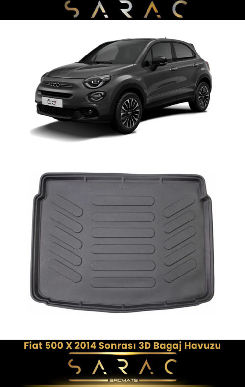 Fiat 500X 2024 Model Alt Kademe Araca Özel 3D Bagaj Havuzu