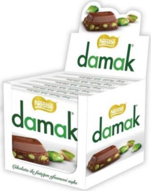 Damak Antep Fıstıklı Sütlü Çikolata 63 gr 6 Adet