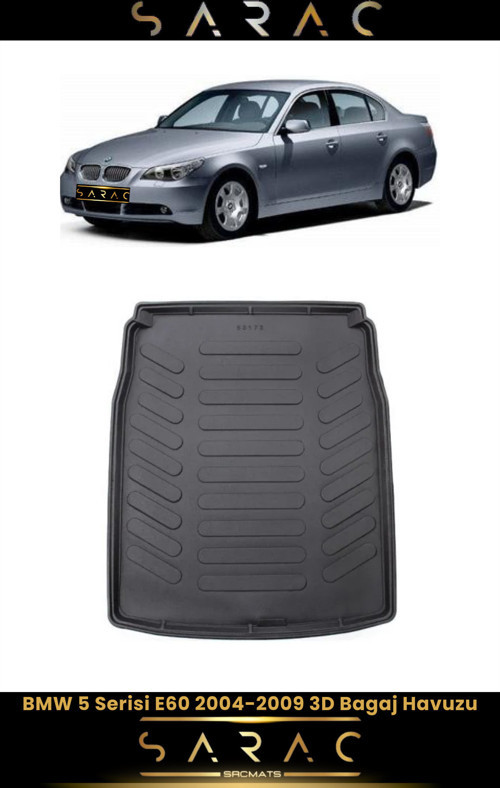 Bmw 5 Serisi E60 2004 Model Araca Özel 3D Bagaj Havuzu