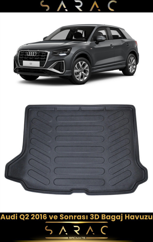 Audi Q2 2022 Model Üst Kademe Araca Özel 3D Bagaj Havuzu